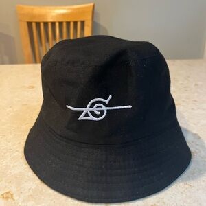 Naruto Ichiraku Ramen Hidden Leaf Kanji Embroidered  bucket hat reversible